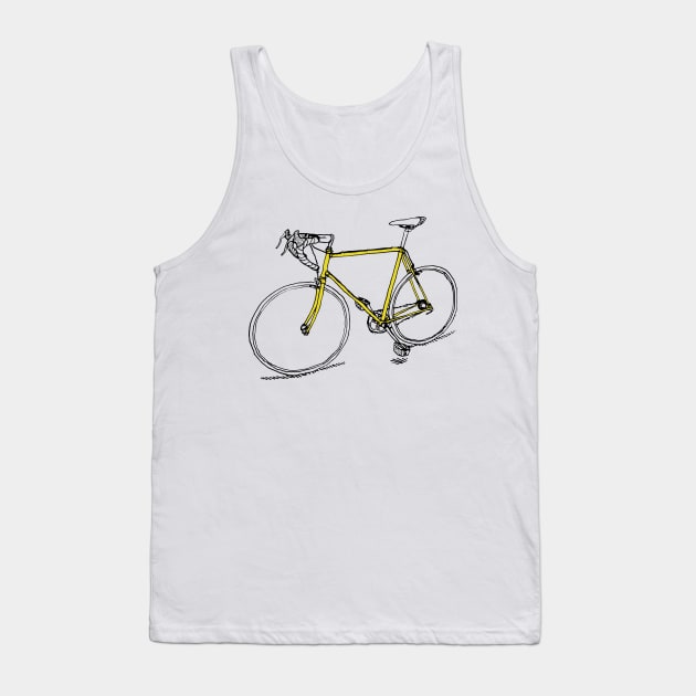 Yellow Bike Tank Top by nathanaelscheffler